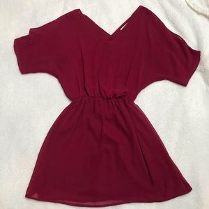 Red elastic waist dress